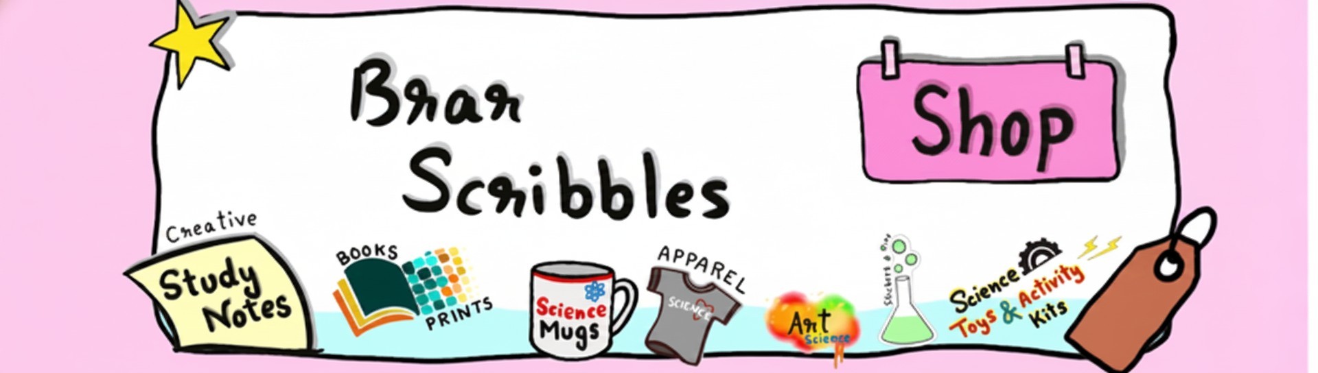 Brar Scribbles - Creative Study Notes, Books, Prints, Science Mugs, Apparel, Art, Science Toys & Activity Kits